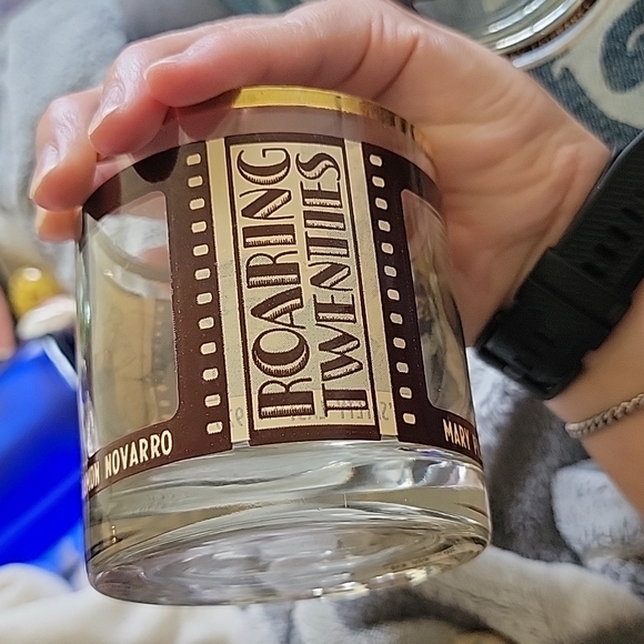 Gold rimmed mid-century old fashioned glass barware - Picture 5 of 6